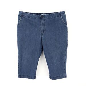 Riders Lee Capri‎ Jean High Rise Womens WAIST SIZE: 40 INCHES Blue Stretch Denim